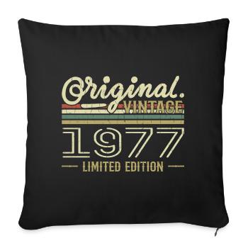 1977 Retro Birthday 1977 Original 1977 Vintage - Sofa pillowcase 17,3'' x 17,3'' (45 x 45 cm) - black - Front