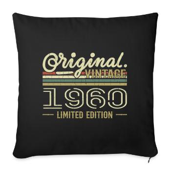 1960 Anniversaire Rétro 1960 Original 1960 Vintage - Housse de coussin décorative 45 x 45 cm - noir - Devant