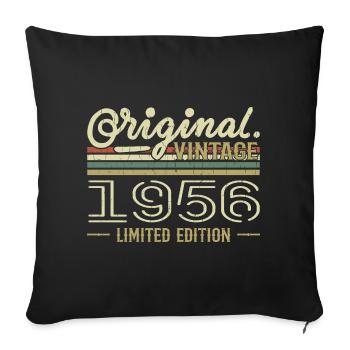1956 Retro Birthday 1956 Original 1956 Vintage - Sofa pillowcase 17,3'' x 17,3'' (45 x 45 cm) - black - Front