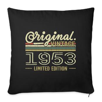 1953 Anniversaire Rétro 1953 Original 1953 Vintage - Housse de coussin décorative 45 x 45 cm - noir - Devant