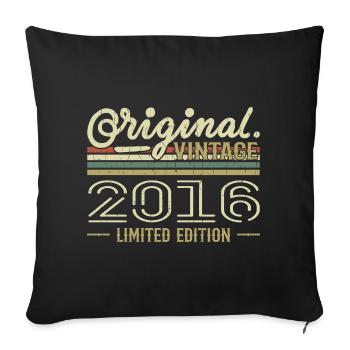 2016 Retro Birthday 2016 Original 2016 Vintage - Sofa pillowcase 17,3'' x 17,3'' (45 x 45 cm) - black - Front