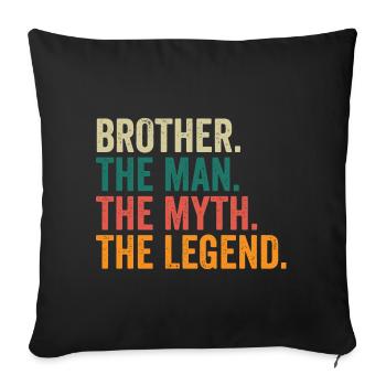 Frère L’homme Le mythe La légende - Housse de coussin décorative 45 x 45 cm - noir - Devant