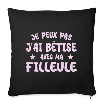 I can't I messed up with my goddaughter - Sofa pillowcase 17,3'' x 17,3'' (45 x 45 cm) - black - Front
