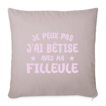 I can't I messed up with my goddaughter - Sofa pillowcase 17,3'' x 17,3'' (45 x 45 cm) - light taupe - Front