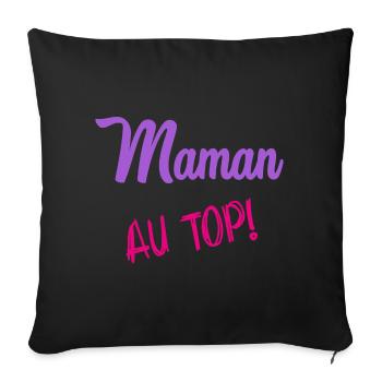 MOM. MOTHER'S DAY. HAPPY MOTHER'S DAY - Sofa pillowcase 17,3'' x 17,3'' (45 x 45 cm) - black - Front