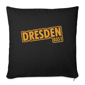 Dresde - 0351 - Indicatif régional - Saxe - Housse de coussin décorative 45 x 45 cm - noir - Devant