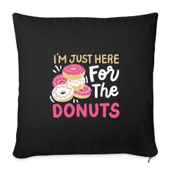 Donuts Donut-Liebhaber - Sofakissenbezug 45 x 45 cm - Schwarz - Vorne