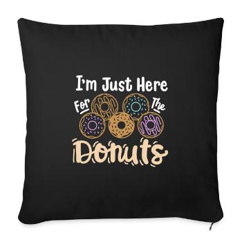 Donuts Donut-Liebhaber - Sofakissenbezug 45 x 45 cm - Schwarz - Vorne