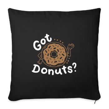 Donuts Donut-Liebhaber - Sofakissenbezug 45 x 45 cm - Schwarz - Vorne