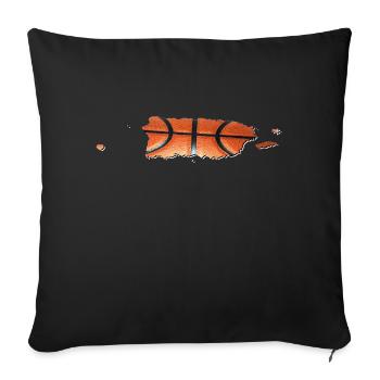 Porto Rico (États-Unis) | Vrai basket-ball | Carte - Housse de coussin décorative 45 x 45 cm - noir - Devant