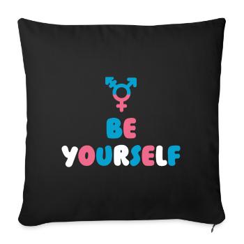 Mois de la fierté LGBT - Transgenre. Soyez vous-même - Housse de coussin décorative 45 x 45 cm - noir - Devant