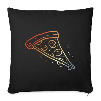 Retro Pizza Slice Sketch - Sofa pillowcase 17,3'' x 17,3'' (45 x 45 cm) - black - Front