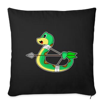 Snake Archer Bow - Sofa pillowcase 17,3'' x 17,3'' (45 x 45 cm) - black - Front