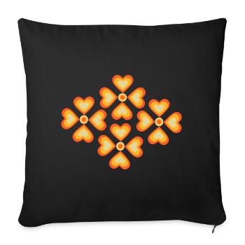 70s Flower Pattern Retro Hippie Flowers Power - Sofa pillowcase 17,3'' x 17,3'' (45 x 45 cm) - black - Front