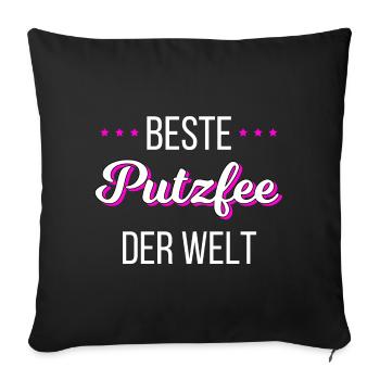 Best Cleaning Fairy in the World - Cleaner - Sofa pillowcase 17,3'' x 17,3'' (45 x 45 cm) - black - Front