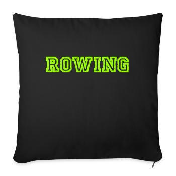 Aviron Slogan - Aviron - Rameur - Rameur - Housse de coussin décorative 45 x 45 cm - noir - Devant