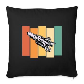 Spaceship Astronaut Space Travel - Sofa pillowcase 17,3'' x 17,3'' (45 x 45 cm) - black - Front