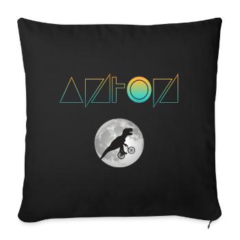 ANTON - Beautiful boy name with dinosaur - Sofa pillowcase 17,3'' x 17,3'' (45 x 45 cm) - black - Front