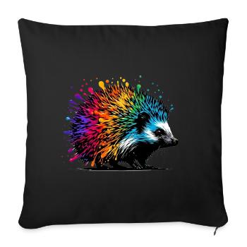 Hedgehog - Sofa pillowcase 17,3'' x 17,3'' (45 x 45 cm) - black - Front