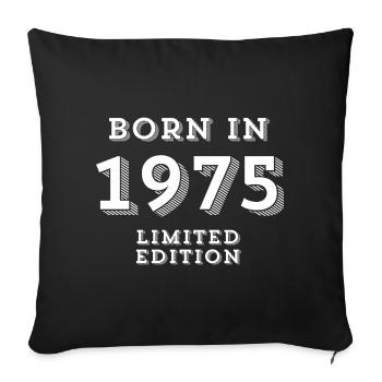 born in 1975, année de naissance - Housse de coussin décorative 45 x 45 cm - noir - Devant