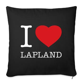 J’AIME LA LAPONIE Suomi Finlande - Housse de coussin décorative 45 x 45 cm - noir - Devant