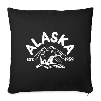 Ours de l’Alaska Est. 1959 - Housse de coussin décorative 45 x 45 cm - noir - Devant