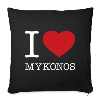 I LOVE MYKONOS - Sofa pillowcase 17,3'' x 17,3'' (45 x 45 cm) - black - Front