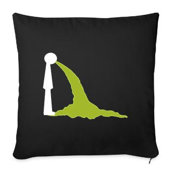 Motif de consommation d’alcool - Vomir - Escalade et crash - Housse de coussin décorative 45 x 45 cm - noir - Devant