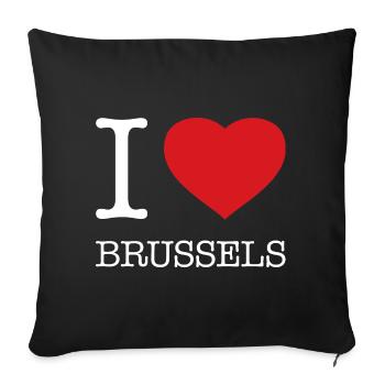 I LOVE BRUSSELS Brüssel - Sofa pillowcase 17,3'' x 17,3'' (45 x 45 cm) - black - Front