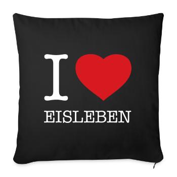 I LOVE EISLEBEN - Sofakissenbezug 45 x 45 cm - Schwarz - Vorne