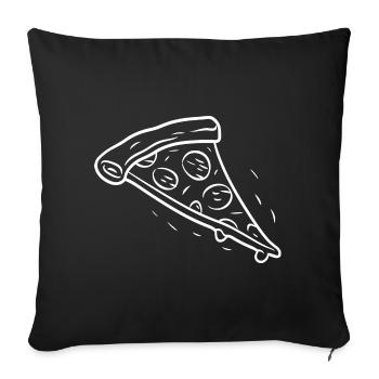 Pizza Slice Line Drawing - Sofa pillowcase 17,3'' x 17,3'' (45 x 45 cm) - black - Front