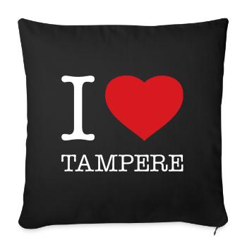I LOVE TAMPERE - Sofa pillowcase 17,3'' x 17,3'' (45 x 45 cm) - black - Front