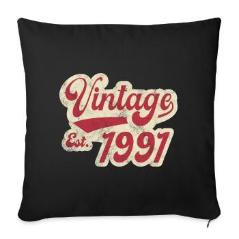 Vintage Est 1991 - Housse de coussin décorative 45 x 45 cm - noir - Devant
