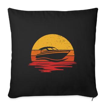Motor Boat Motorboating Captain Boat Lover - Sofa pillowcase 17,3'' x 17,3'' (45 x 45 cm) - black - Front