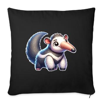Anteater - Sofa pillowcase 17,3'' x 17,3'' (45 x 45 cm) - black - Front