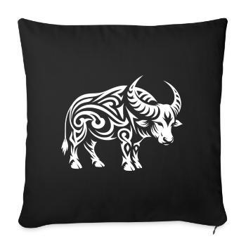 Buffle tribal - Housse de coussin décorative 45 x 45 cm - noir - Devant