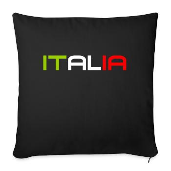 Italia - Italy - Italien - Slogan - Sofakissenbezug 45 x 45 cm - Schwarz - Vorne