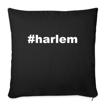 Harlem - Hashtag - #harlem - New York - NY - NYC - Housse de coussin décorative 45 x 45 cm - noir - Devant