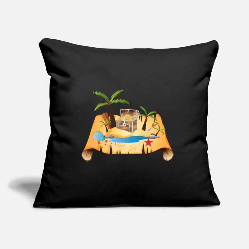 Adventurous treasure map with gold chest Sofa pillowcase 17,3'' x 17,3'' (45 x 45 cm)