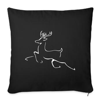 Rentier Silhouette | reindeer stylish - Sofakissenbezug 45 x 45 cm - Schwarz - Vorne