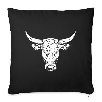 Bull Head Silhouette Design - Sofa pillowcase 17,3'' x 17,3'' (45 x 45 cm) - black - Front