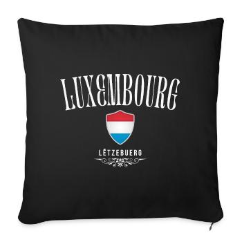 Drapeau luxembourgeois, made in Luxembourg - Housse de coussin décorative 45 x 45 cm - noir - Devant