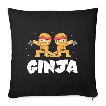 Gingerbread Christmas Gingerbread Man Gingerbread - Sofa pillowcase 17,3'' x 17,3'' (45 x 45 cm) - black - Front