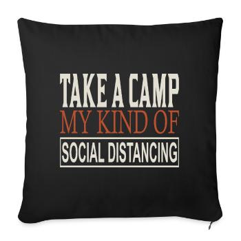 Take a Camp My Social Distancing - Sofa pillowcase 17,3'' x 17,3'' (45 x 45 cm) - black - Front