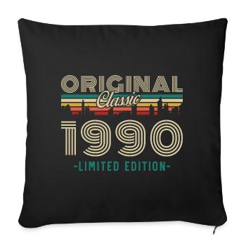 Original 1990 Vintage Rétro Cadeau D'anniversaire - Housse de coussin décorative 45 x 45 cm - noir - Devant