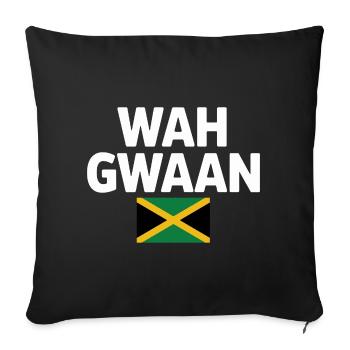 Wah Gwaan Jamaica Flag Tee - Sofa pillowcase 17,3'' x 17,3'' (45 x 45 cm) - black - Front