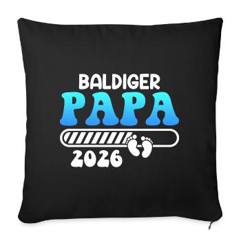 SOON DAD 2026 Fatherhood Funny - Sofa pillowcase 17,3'' x 17,3'' (45 x 45 cm) - black - Front
