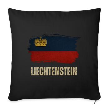 Grunge flag of Liechtenstein, I love Liechtenstein - Sofa pillowcase 17,3'' x 17,3'' (45 x 45 cm) - black - Front