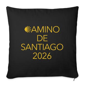 Buen Camino 2026 | Jakobsweg, Pilger, Santiago - Sofakissenbezug 45 x 45 cm - Schwarz - Vorne