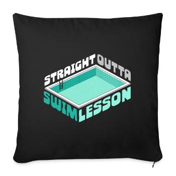 Swim Instructor Straight Outta Swim Lesson - Sofa pillowcase 17,3'' x 17,3'' (45 x 45 cm) - black - Front